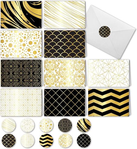 Smart Scribble 50 Blank Cards and Envelopes, Assorted Greeting Cards for All Occasions, 4x6" Blank Note Cards with Envelopes and Matching Stickers- 10 Elegant Designs, Thank You Card Assortment Pack, in Saudi Arabia