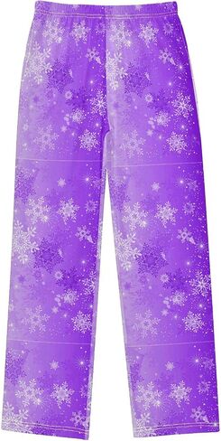 Blue Snowflakes New Year Boy's Pajama Pants Kids Boys Long Sleep PJ Pant Pajama Bottoms Elastic Waist Lounge Pants with 2 Pockets L in Saudi Arabia