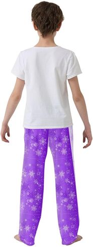 Blue Snowflakes New Year Boy's Pajama Pants Kids Boys Long Sleep PJ Pant Pajama Bottoms Elastic Waist Lounge Pants with 2 Pockets L in Saudi Arabia