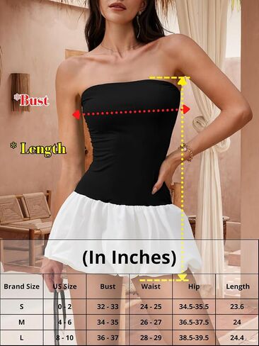 Bubble Dress for Women, Sexy Strapless Drop Waist, Going Out Outfits, Tube Mini Dresses Birthday Corset Ruffle in Saudi Arabia