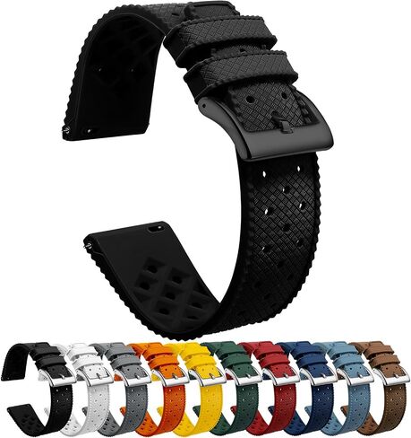 Silicone Watch Bands Quick Release Tropical Style 18mm, 20mm, 22mm for Men and Women Replacement Rubber Watch Bands Soft Breathable Waterproof Sport Watchbands Straps in Saudi Arabia