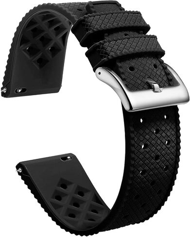 أحزمة ساعات من السيليكون سريعة الإصدار بنمط استوائي 18 مم، 20 مم، 22 مم للرجال والنساء، أحزمة ساعات مطاطية بديلة ناعمة قابلة للتنفس ومقاومة للماء، أحزمة ساعات رياضية in Kuwait