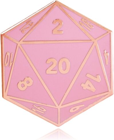 D20 Twenty-Sided Dice Hard Enamel Lapel Pin in Kuwait