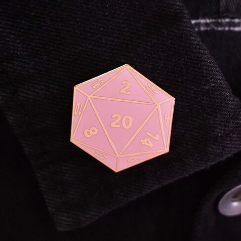D20 Twenty-Sided Dice Hard Enamel Lapel Pin in Kuwait
