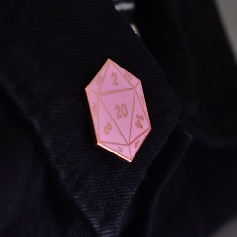 D20 Twenty-Sided Dice Hard Enamel Lapel Pin in Kuwait
