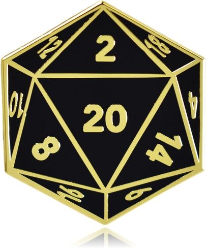 D20 Twenty-Sided Dice Hard Enamel Lapel Pin in Kuwait
