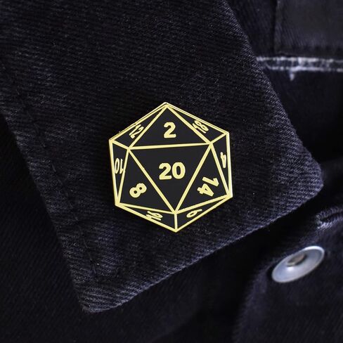 D20 Twenty-Sided Dice Hard Enamel Lapel Pin in Kuwait