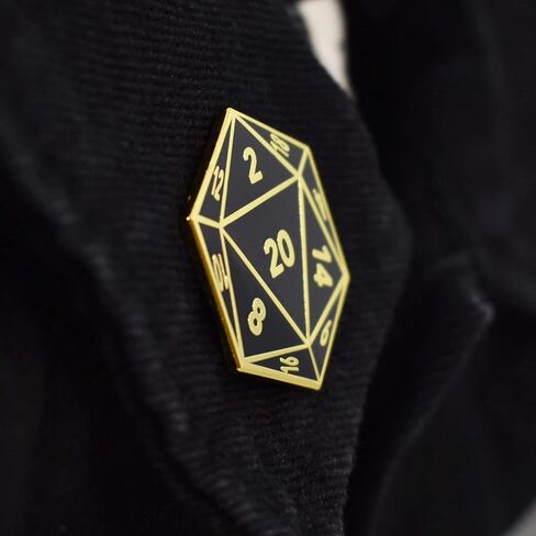 D20 Twenty-Sided Dice Hard Enamel Lapel Pin in Kuwait