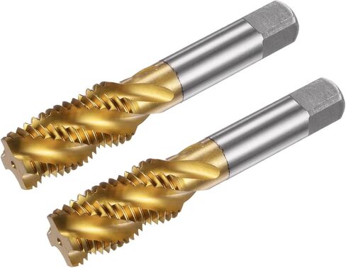 uxcell 2pcs Spiral Flute Thread Taps, Metric M14 x 1.5 H2 Screw Threading Tap, Titanium Coated M2 High Speed Steel Machine Tapping Tools for Machinist Repair in Saudi Arabia
