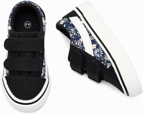 JUDIS Kids Canvas Shoes Dual Adjustable Hook and Loop Casual Sneakers Boys and Girls Fashion Shoes in Kuwait