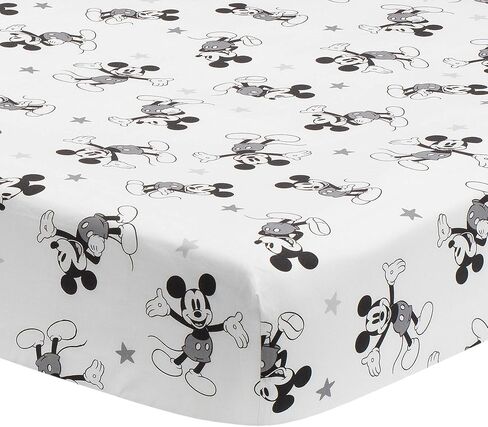 Lambs & Ivy Classic Snoopy 100% Cotton White/Black Fitted Baby Crib Sheet in Saudi Arabia
