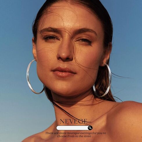 NEVEGE Large Sterling Silver Hoop Earrings for Women Hypoallergenic 925 Sterling Silver Hoop Earrings Lightweight Silver Large Hoop Earrings 30/40/50/60/70mm in Saudi Arabia