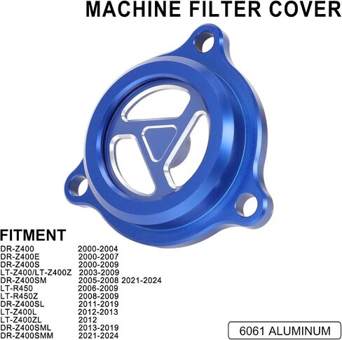 Engine Oil Filter Starter Cover Transparent Cap CNC for DRZ LTZ 400 DRZ400 DRZ400SM DRZ400S DRZ400E 00-24 LTZ400 03-13 LTR 450 06-09 Dirt Bike ATV Blue in Kuwait