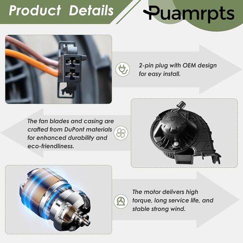 AC Heater Blower Motor Assembly - Compatible with BMW Vehicles - X5 2007-2013, X6 2008-2014 - Sport Utility - Replace# 64116971108, Front Side in Saudi Arabia