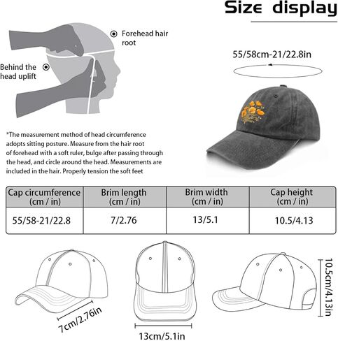 California Poppies Vintage Hats for Women Baseball Cap Cool Washed Workout Hat Adjustable, Pigment Black in Saudi Arabia