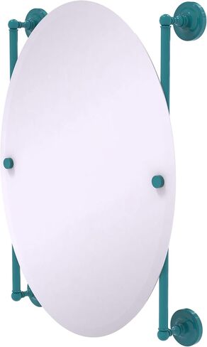 Allied Brass PR-27-91-SFG Prestige Regal Collection Oval Frameless Rail Mounted Mirror, Sea Foam Green in Saudi Arabia