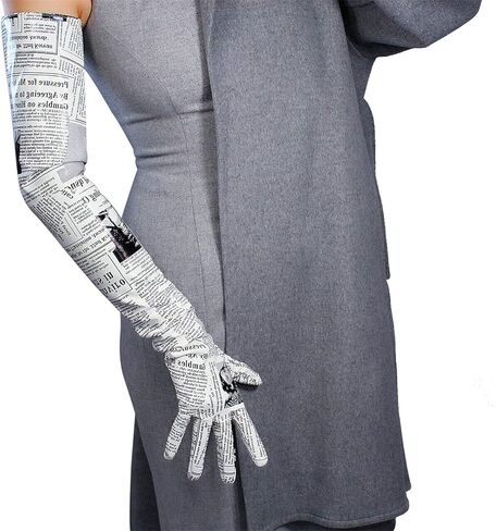 DooWay Extra Long Leather Gloves Women Metallic Print Faux Patent Opera Evening Gloves in Kuwait