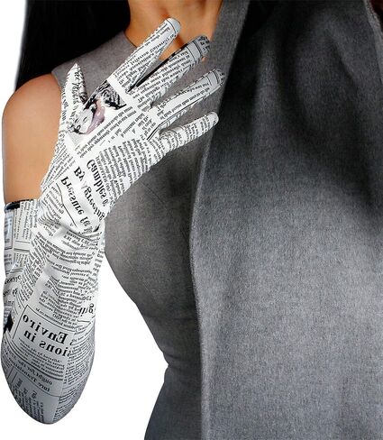 DooWay Extra Long Leather Gloves Women Metallic Print Faux Patent Opera Evening Gloves in Kuwait