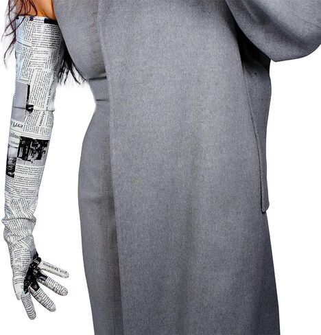 DooWay Extra Long Leather Gloves Women Metallic Print Faux Patent Opera Evening Gloves in Kuwait