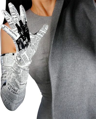 DooWay Extra Long Leather Gloves Women Metallic Print Faux Patent Opera Evening Gloves in Kuwait