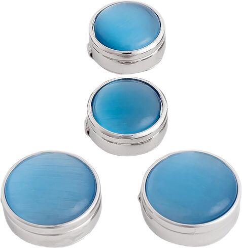 4pcs Button cover for Mens Cat's Eye Effect Button covers Dress Shirt and Tux Shirt Accessories Cufflink alternatives Birthday Christmas Wedding Gifts in Kuwait