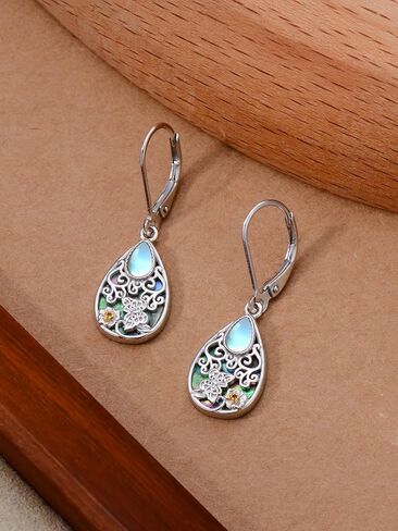 Seiyang Natural Abalone Shell Butterfly Earrings 925 Sterling Silver Leverback Dangle Earrings Butterfly Jewelry Gifts for Women in Kuwait