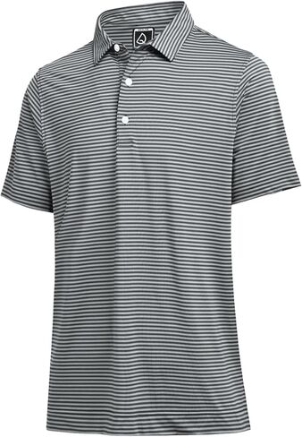 DEOLAX Mens Polo Shirts Classic Striped Golf Polo Shirts Short Sleeve Dry Fit Performance Wicking Moisture Polo Shirt for Men in Kuwait