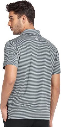 DEOLAX Mens Polo Shirts Classic Striped Golf Polo Shirts Short Sleeve Dry Fit Performance Wicking Moisture Polo Shirt for Men in Kuwait