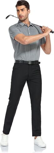 DEOLAX Mens Polo Shirts Classic Striped Golf Polo Shirts Short Sleeve Dry Fit Performance Wicking Moisture Polo Shirt for Men in Kuwait