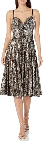 Dress the Population Women's Mimi Sleevless Fit & Flare Sequin Midi Dress in Kuwait