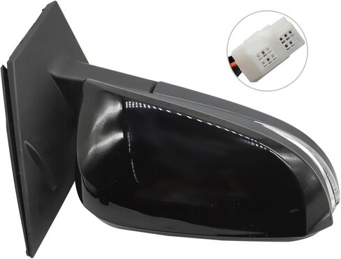 Right Passenger Side Mirror Assembly Compatible with RAV-Four 2013-2015 Textured Black Side Door Mirror with Power Adjustment Rearview Mirror Replace 87910-42B70 (3Pins Black) in Kuwait