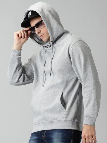 100% Cotton Hoodie For Men, Warm Fleece Pullover Hoodies Regular Fit Heavyweight Hooded Sweatshirts in Saudi Arabia