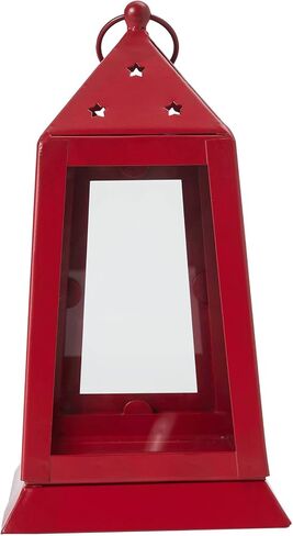 Metal Lantern Barn Red Tealight Holder 9x5x5 in Kuwait