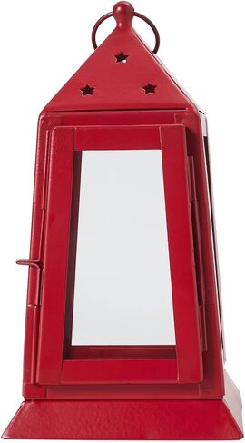 Metal Lantern Barn Red Tealight Holder 9x5x5 in Kuwait