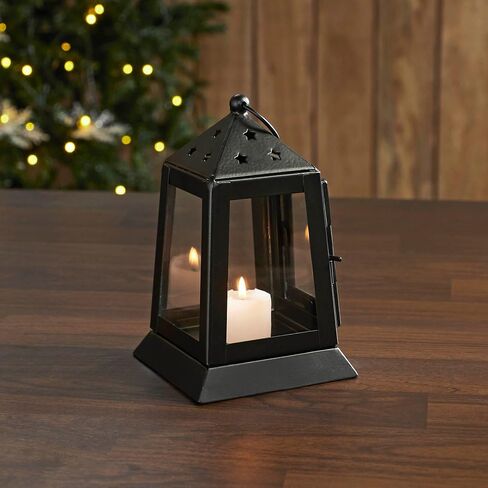 Metal Lantern Barn Red Tealight Holder 9x5x5 in Kuwait