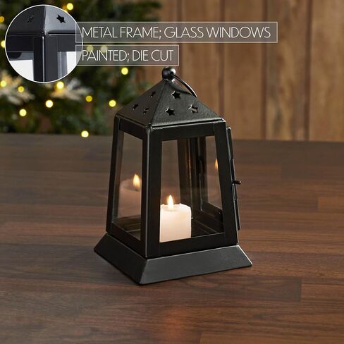 Metal Lantern Barn Red Tealight Holder 9x5x5 in Kuwait
