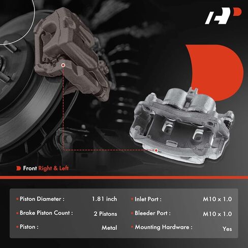 A-Premium Disc Brake Caliper Assembly with Bracket Compatible with Select Nissan and Suzuki Models - Frontier 2005-2016, Equator 2009-2012, L4 2.4L, L4 2.5L - Front Driver and Passenger Side, 2-PC Set in Saudi Arabia