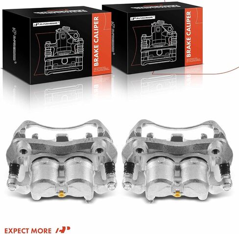 A-Premium Disc Brake Caliper Assembly with Bracket Compatible with Select Nissan and Suzuki Models - Frontier 2005-2016, Equator 2009-2012, L4 2.4L, L4 2.5L - Front Driver and Passenger Side, 2-PC Set in Saudi Arabia