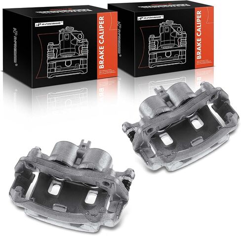 A-Premium Disc Brake Caliper Assembly with Bracket Compatible with Select Nissan and Suzuki Models - Frontier 2005-2016, Equator 2009-2012, L4 2.4L, L4 2.5L - Front Driver and Passenger Side, 2-PC Set in Saudi Arabia