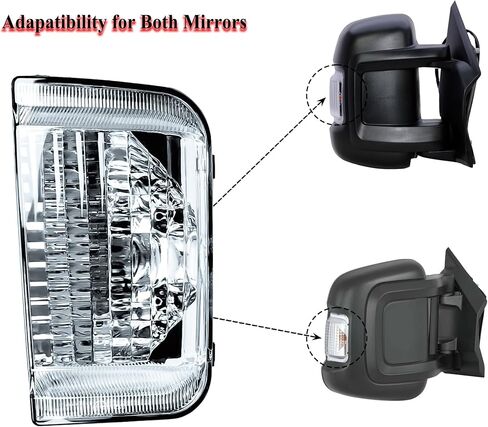 LONGLING Replacement Driver Left Side Door Mirror Turn Signal Light Indicator with Bulb for RAM Promaster 1500 2500 3500 from 2010 to 2024 in Kuwait