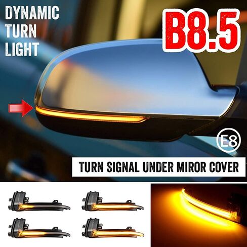 2pcs Dynamic Sequential Blink LED Side Mirror Turn Signal Light Assembly Compatible with Au-di A6 A3 8P A4 A5 B8.5 RS3 RS4 RS5 in Saudi Arabia