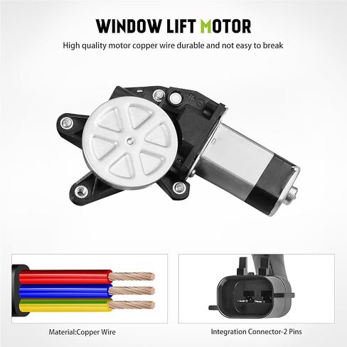منظم نوافذ الطاقة لجانب السائق الأمامي مع محرك (2 دبابيس) مناسب لسيارة جيب ليبرتي KJ 2002-2006، 741-526 in Kuwait