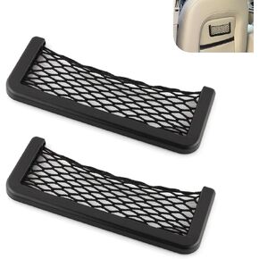 قطعتان من شبكة تخزين السيارة البديلة، جيب شحن السيارة مقاس 7.87 بوصة × 3.14 بوصة، تركيب لاصق، ملحقات شبكية لمقاعد السيارات العالمية لشاحنة سيارات الدفع الرباعي (أسود) in Kuwait