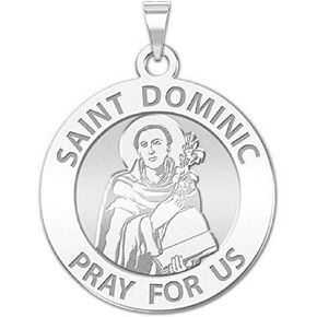 PicturesOnGold.com Saint Dominic Religious Medal - 3/4 Inch Size of a Nickel -Sterling Silver