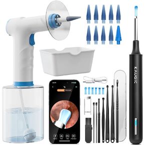 Electric Ear Wax Removal with 1080P Ear Camera, Water Powered Ear Cleaner with 4 Mode Settings, 10 Tips, Wireless Otoscope with 6 LED Lights, 8 PCS Earwax Removal Kit Set