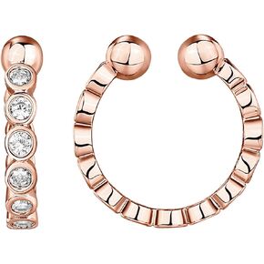 PAVOI 925 Sterling Silver 14K Gold Plated Cubic Zirconia Sparkling Round Huggie Ear Cuff Gold Earrings for Women | Clip On Cartilage