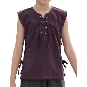Classic Eyelet Vest Renaissance Sleeveless Open Collar Handmade Cotton