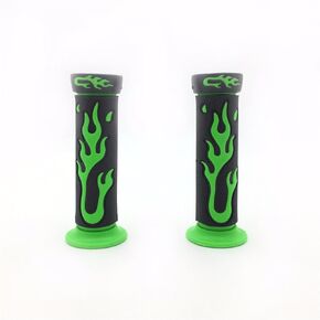 XKMT-7/8" 22mm Flame Gel Handlebar Grips GREEN Compatible With Kawasaki Suzuki ATV KTV Scooter [B01MYO5DBN]
