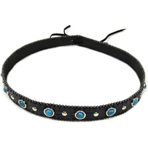 Hat Bands for Cowboy Hats Panama Rancher Hats Fedora Hats Men Women Handmade (Blue Gemstone)