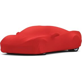 Car Cover Compatible with C8 Corvette Accessories 2023 to 2020 Indoor Full Car Cover Satin Stretch Dust Proof Protection for Underground Garage, Car Show, Black